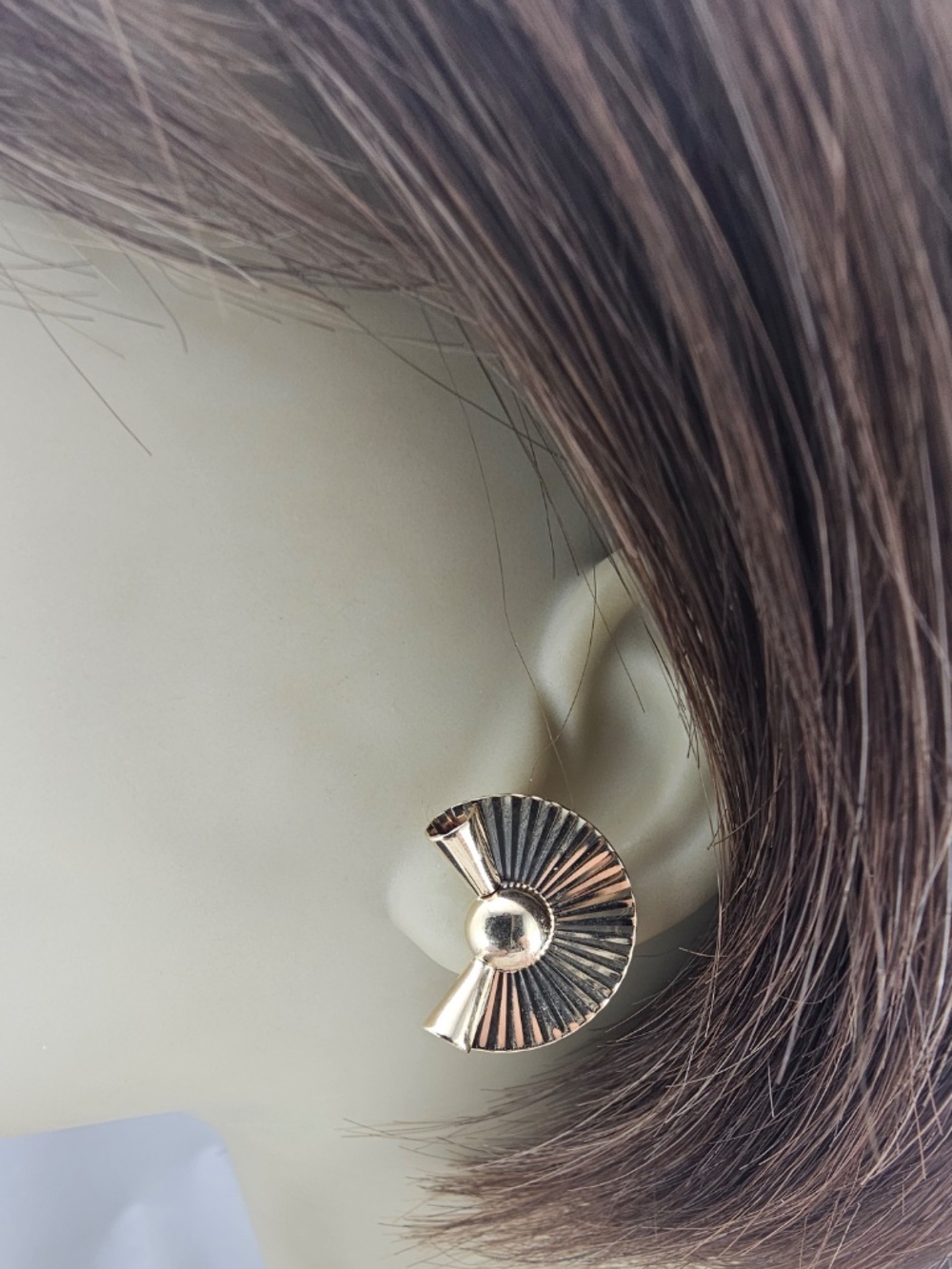 Tiffany & Co. 14K Yellow Gold Fluted Fan Earrings #24644 - Picture 8 of 8